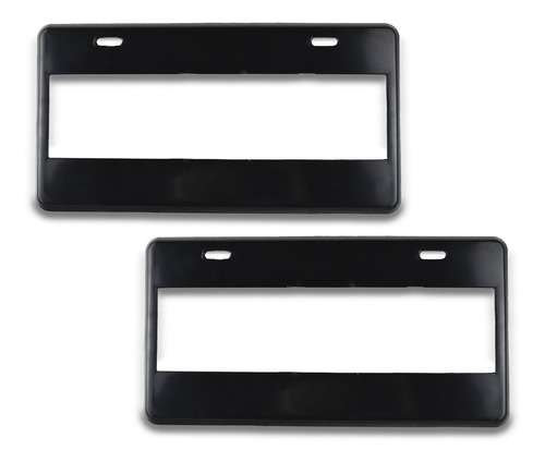 Imagen 1 de 6 de Par Porta Placas Negro Liso Personalizable Plástico 