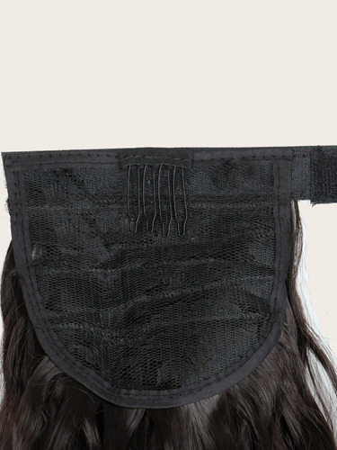Moño/ Cola Postiza 21 Pulgadas Negro Rulo Bmakeup