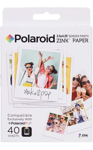 Papel Foto Polaroid Pop 9 X 10,75 Cm Pack X 40 A Pedido 