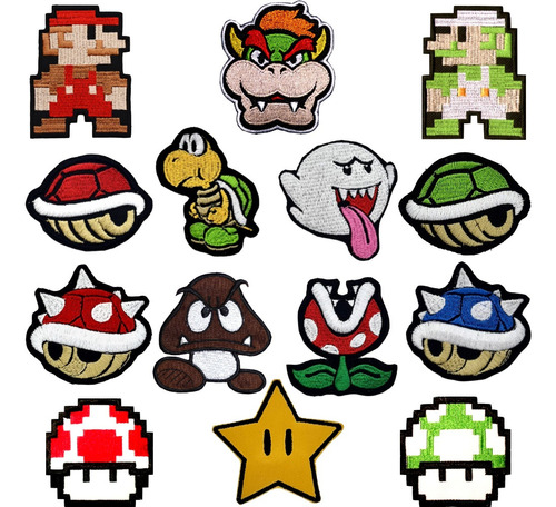 Parches Mario Bros Videojuegos Retro Nintendo Bordados X Uni