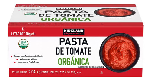 Pasta De Tomate Orgánica Kirkland 12 De 170g