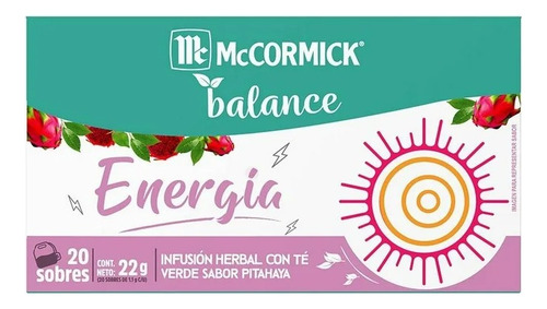 2 Pza Té Mccormick Balance Energía 20 Sobres