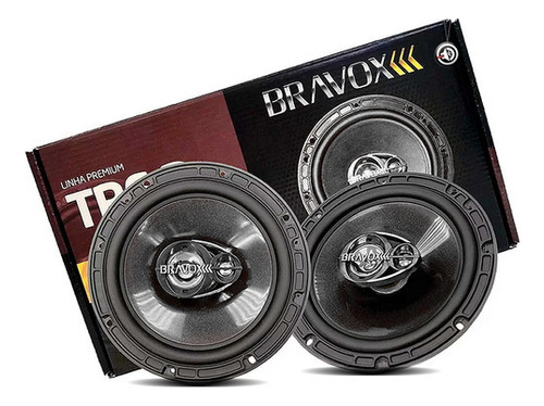 Som Pra Carro 6 Polegadas Triaxial Bravox Tr6 Premium 140w Cor Preto