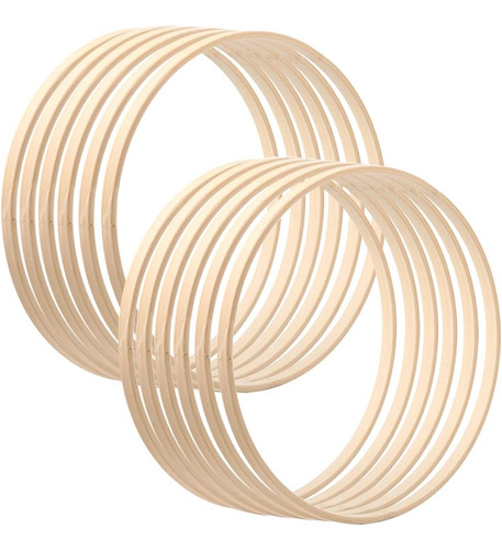 12pcs Aros De Madera De Bambú Anillos De Macramé 25cm 30cm