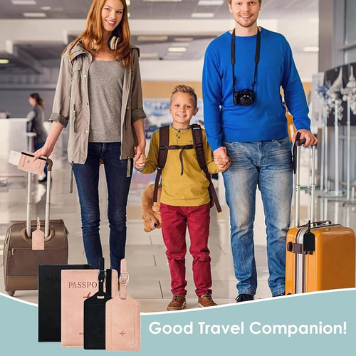 Set Portadocumentos De Viaje, Porta Pasaportes De Pu 2pcs