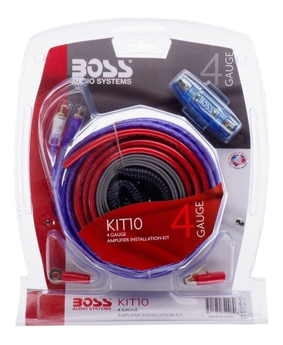 Kit De Cables Boss Kit 4 Gauges P/ Potencias Hasta 5000w