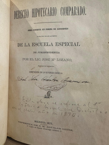 Derecho Hipotecario Comparado- Lozano Ljm Derecho Civil (Usado)