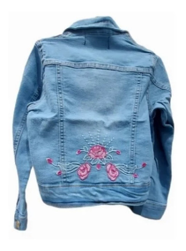 Campera Jean Elastizada Bordada Para Nena