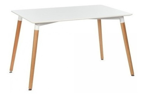 Juego Comedor Eames Mesa 120x80cm + 4 Sillas Master Pvc Color Blanco