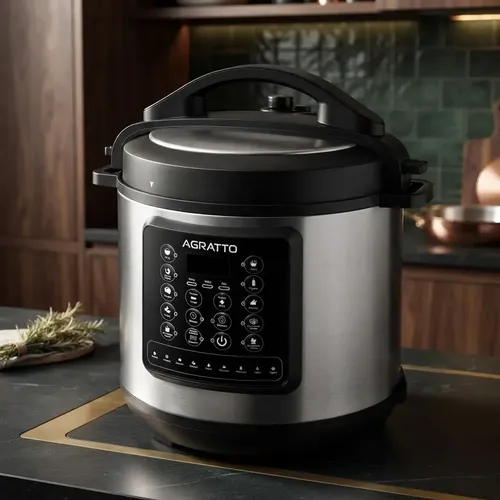 Panela De Pressão Digital 6litros Agratto 1000w Multifuncoes Cinza 127v 60hz