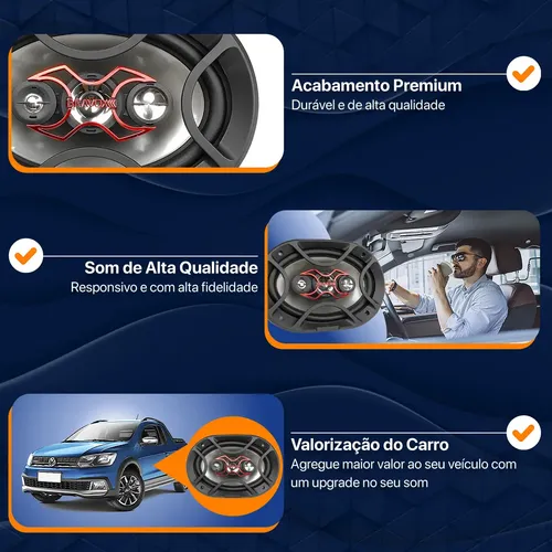 6x9 Bravox 70w Rms Alto Falante Quadriaxial B4x69x Unitário