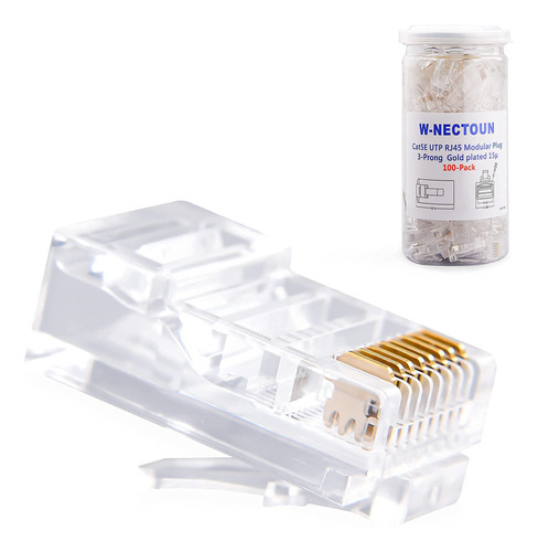 W-nectoun Conector Rj45 Cat5e, Paquete De 100 Extremos Cat5e