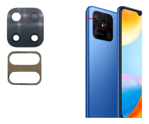 Repuesto  Lente Vidrio Camara Xiaomi Redmi 10c + Adhesivo