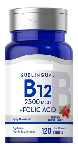 B12 2500 Mcg + Ácido Fólico 400 Mcg 120 Tabletas