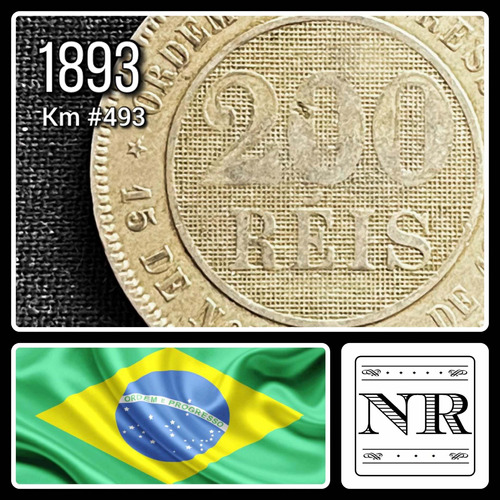 Brasil - 200 Reis - Año 1893 - Km #493