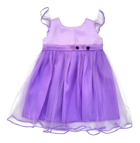 Vestido Estilo Princesa Violeta Con Tul, Talles 4 Al 12