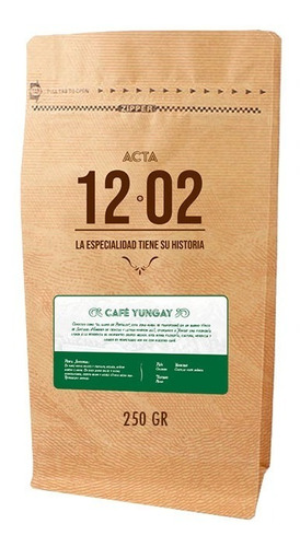 Café De Grano Molido Acta 12-02, Variedad Yungay, 250grs