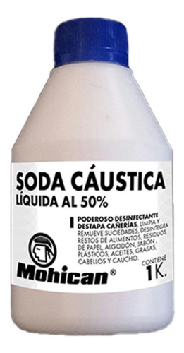 Soda Caustica Liquida Al 50 % Mohican 1 Kilo