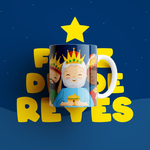 5 Plantillas Sublimacion Tazas Dia De Reyes Magos Psd - Jpg