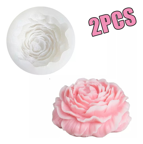 2 Pcs Moldes De Silicona Para Hacer Velas De Flores Peonías