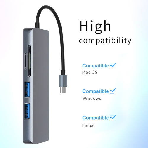 Imagem 9 de 9 de Tc18 5 Em 1 Multifuncional Usb Tipo C Hub Adaptador Usb C Pa