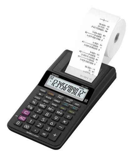 Imagen 2 de 6 de Sumadora Casio Hr-10rc Negra Portátil