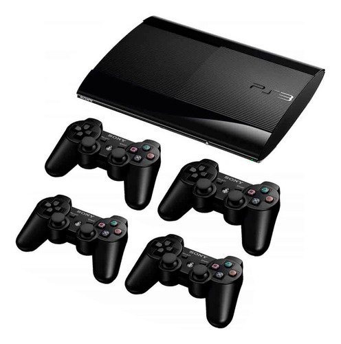 Sony Playstation 3 Super Slim 500gb Programada + 4 Controles (Reacondicionado)