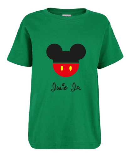 Playera Personalizable 1pza Mickey Dama Caballero Niño