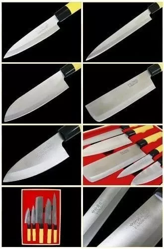 Bfonder Juego de cuchillos de cocina con caja de madera, juego de 4  cuchillos de chef profesionales para adornar el pan, juegos de cuchillos  japoneses