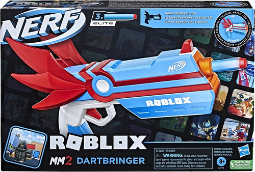 Nerf Roblox Mm2 Dartbringer 3 Dardos Elite Lanzador Hasbro