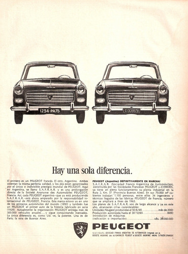 Peugeot 403 Y 404 Lote 3 Publicidades Decada ´60