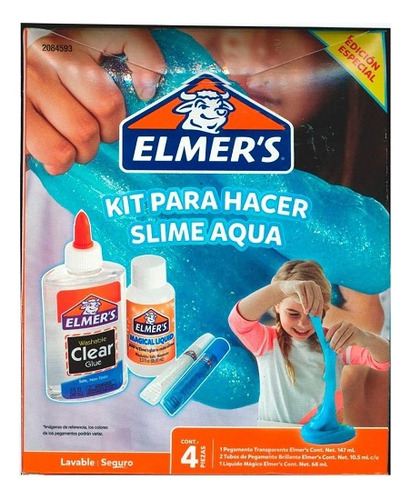 Elmer's Kit Para Hacer Slime Aqua Set Con 4 Piezas