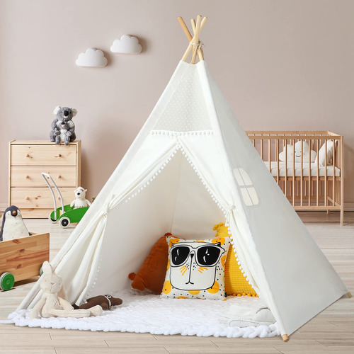 Wilhunter Tienda De Campaa Teepee Para Nios Con Encaje En La