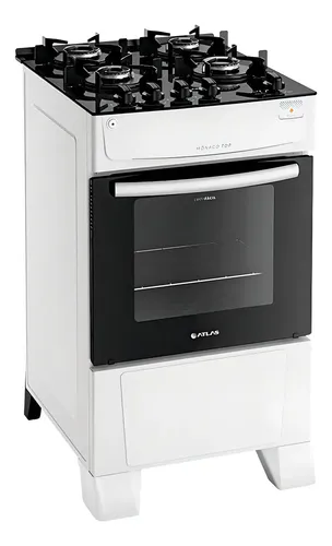 Fogão 4 Bocas Atlas Mônaco Top Glass Acendimento Automático Cor Branco