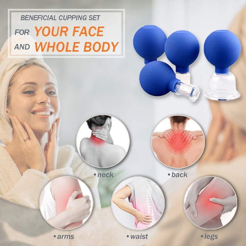 4pcs Silicone Massage Body Cups Facial Vacuum Cupping