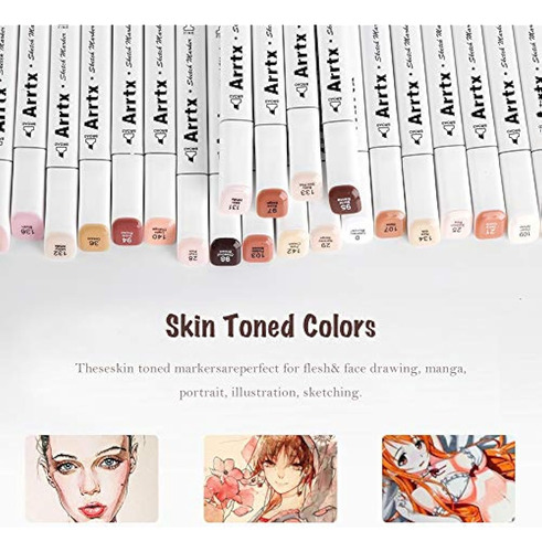 Marcadores De Tono Piel Arrtx 36 Colores Rotuladores Dobles Skin Tone