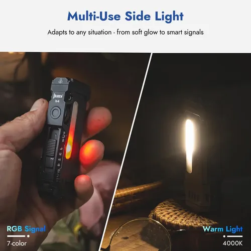 Lanterna Wuben X4 Edc Com Luz Rgb 1500 Lúmens Branco Preto