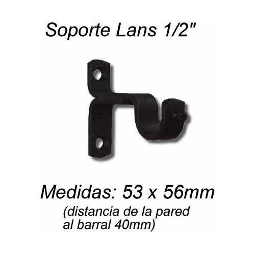 Soporte Lans Para Barrales De Cortina  De 1/2 Pulgada