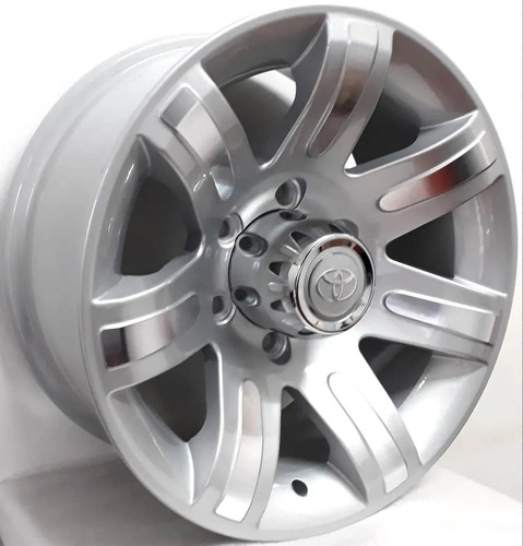 01 Roda Hilux Silverado D20 Aro16 6x139 (1 Unid)+bico Cor Prata Diamantado