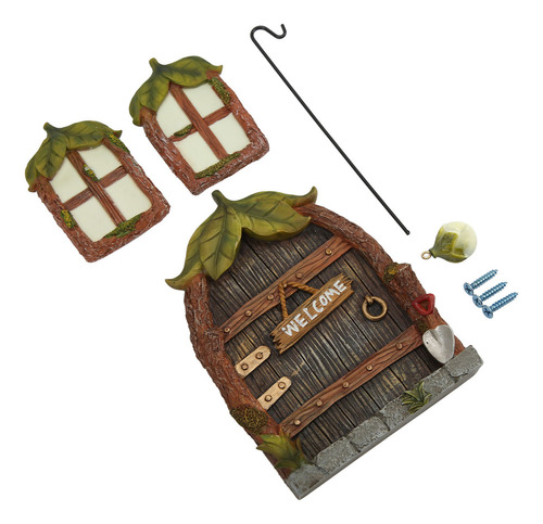 Set De Puerta Y Ventana En Miniatura Para Exteriores Con Dis