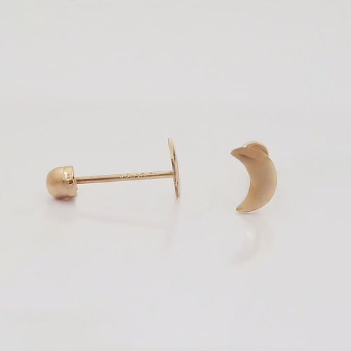 Amor Eterno - Broqueles Luna / Aretes / Oro Sólido 10k