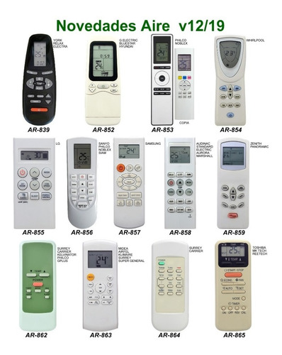 Control Remoto Aire Acondicionado Tadiran Teco Sigma Candy