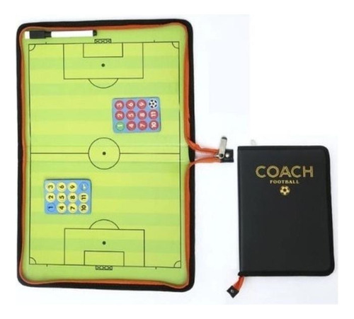 Pizarra Táctica Magnética Con Accesorios Futbol 11 Negro