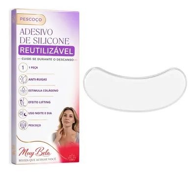 Adesivo De Silicone Reutilizável Anti Rugas Pescoço Botox