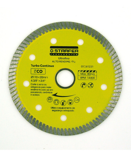 Disco Diamantado Eco Porcelanato Starfer Embalagem Com 10