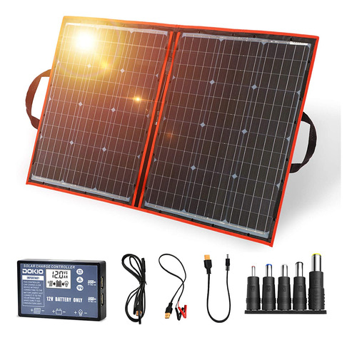 Kit De Panel Solar Portátil De 110w 18v, Cargador Sola...