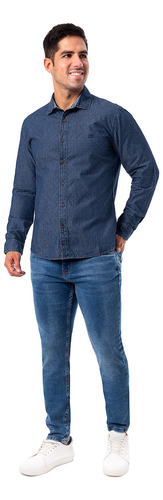 Pantalon Moda Denim Stretch Hombre Blueh