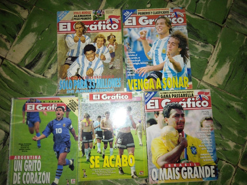 Lote 5 Revistas El Grafico - Mundial 1994 - Brasil Campeon