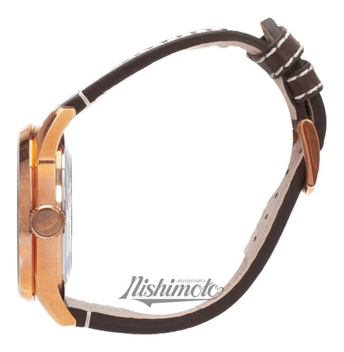 Relógio Orient Masculino Automático 469rp001 Bronze Couro