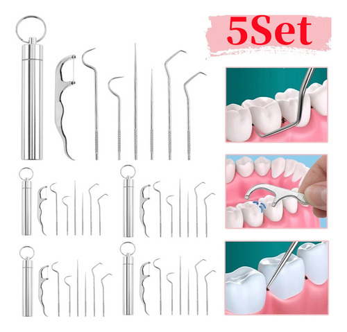 Palillos De Dientes Portátiles Reutilizables De 35 Piezas, H